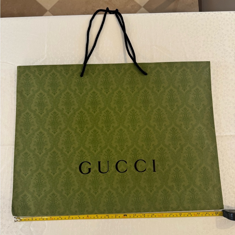 Gucci Olive Green Patterned Tote - image 1